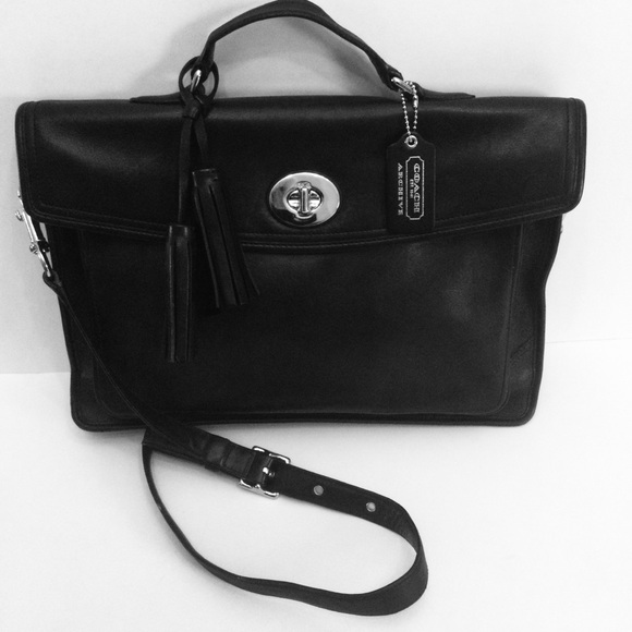 Coach Archive Legacy Black Slim Laptop/Computer Handbag Excellent #23703 - Picture 1 of 14